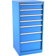 Champion Tool Storage - Modular Storage Cabinets; Type: Eye-Level Standard Width Drawer Cabinet ; Number of Drawers: 7.000 ; Height (Inch): 59-1/2 ; Width (Inch): 28-1/4 ; Depth (Inch): 28-1/2 ; Color: Bright Blue - Exact Tool & Supply