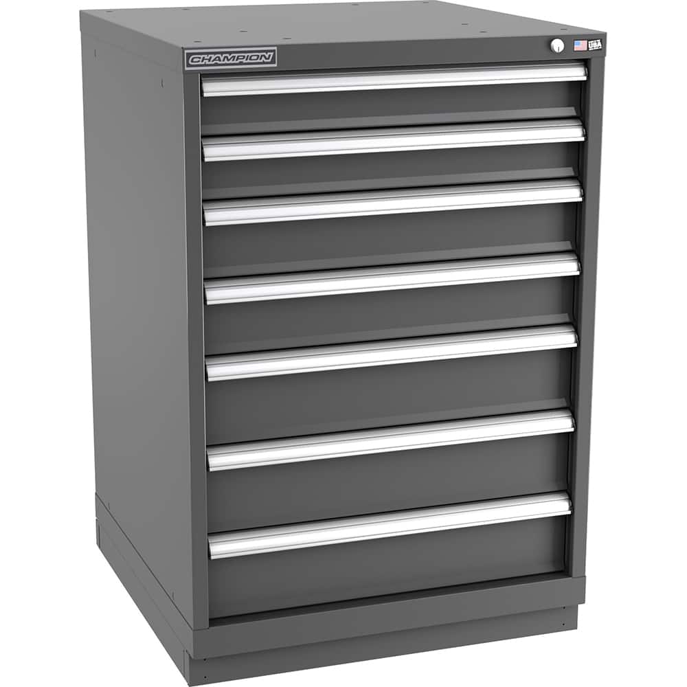 Champion Tool Storage - Modular Storage Cabinets; Type: Counter-Height Standard Width Drawer Cabinet ; Number of Drawers: 7.000 ; Height (Inch): 41-3/4 ; Width (Inch): 28-1/4 ; Depth (Inch): 28-1/2 ; Color: Dark Gray - Exact Tool & Supply