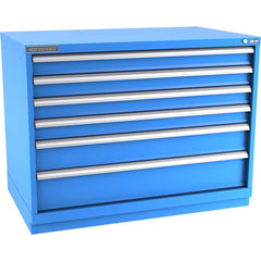 Champion Tool Storage - Modular Storage Cabinets; Type: Bench-Height Extra Width Drawer Cabinet ; Number of Drawers: 6.000 ; Height (Inch): 35-7/8 ; Width (Inch): 47 ; Depth (Inch): 28-1/2 ; Color: Bright Blue - Exact Tool & Supply
