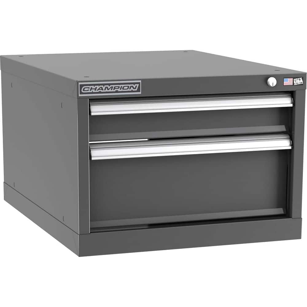Champion Tool Storage - Modular Storage Cabinets; Type: Under-Desk Narrow Width Drawer Cabinet ; Number of Drawers: 2.000 ; Height (Inch): 15-3/4 ; Width (Inch): 22-3/16 ; Depth (Inch): 28-1/2 ; Color: Dark Gray - Exact Tool & Supply