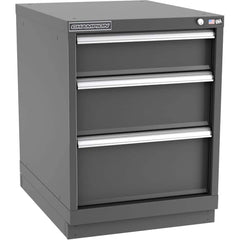 Champion Tool Storage - Modular Storage Cabinets; Type: Desk-Height Narrow Width Drawer Cabinet ; Number of Drawers: 3.000 ; Height (Inch): 29-7/8 ; Width (Inch): 22-3/16 ; Depth (Inch): 28-1/2 ; Color: Dark Gray - Exact Tool & Supply