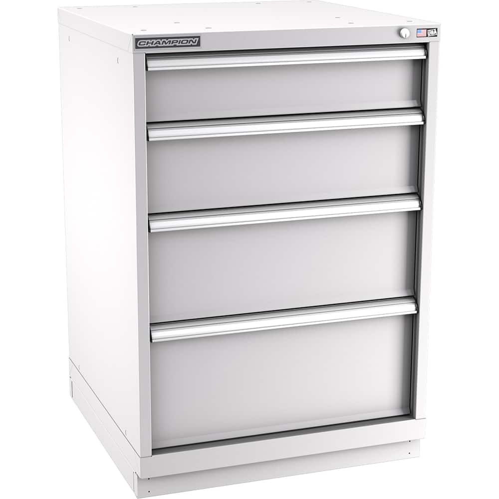 Champion Tool Storage - Modular Storage Cabinets; Type: Counter-Height Standard Width Drawer Cabinet ; Number of Drawers: 4.000 ; Height (Inch): 41-3/4 ; Width (Inch): 28-1/4 ; Depth (Inch): 28-1/2 ; Color: Light Gray - Exact Tool & Supply