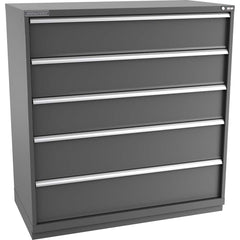 Champion Tool Storage - Modular Storage Cabinets; Type: Eye-Level Double Width Drawer Cabinet ; Number of Drawers: 5.000 ; Height (Inch): 59-1/2 ; Width (Inch): 56-1/2 ; Depth (Inch): 28-1/2 ; Color: Dark Gray - Exact Tool & Supply