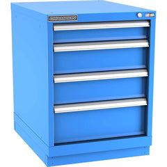 Champion Tool Storage - Modular Storage Cabinets; Type: Desk-Height Narrow Width Drawer Cabinet ; Number of Drawers: 4.000 ; Height (Inch): 29-7/8 ; Width (Inch): 22-3/16 ; Depth (Inch): 28-1/2 ; Color: Bright Blue - Exact Tool & Supply