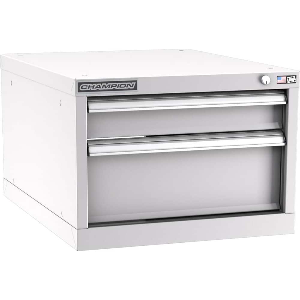Champion Tool Storage - Modular Storage Cabinets; Type: Under-Desk Narrow Width Drawer Cabinet ; Number of Drawers: 2.000 ; Height (Inch): 15-3/4 ; Width (Inch): 22-3/16 ; Depth (Inch): 28-1/2 ; Color: Light Gray - Exact Tool & Supply