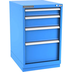 Champion Tool Storage - Modular Storage Cabinets; Type: Bench-Height Narrow Width Drawer Cabinet ; Number of Drawers: 4.000 ; Height (Inch): 35-7/8 ; Width (Inch): 22-3/16 ; Depth (Inch): 28-1/2 ; Color: Bright Blue - Exact Tool & Supply