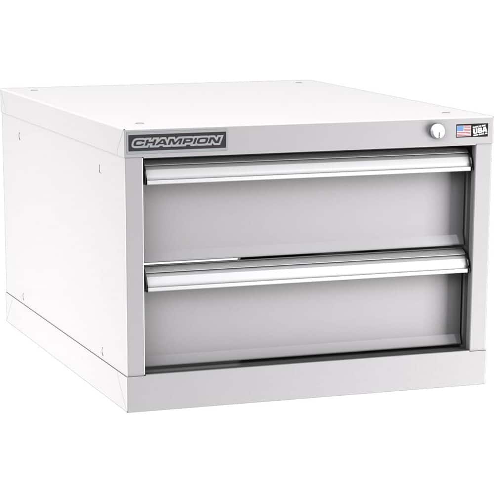 Champion Tool Storage - Modular Storage Cabinets; Type: Under-Desk Narrow Width Drawer Cabinet ; Number of Drawers: 2.000 ; Height (Inch): 15-3/4 ; Width (Inch): 22-3/16 ; Depth (Inch): 28-1/2 ; Color: Light Gray - Exact Tool & Supply