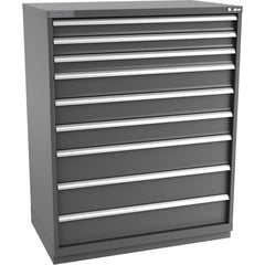 Champion Tool Storage - Modular Storage Cabinets; Type: Eye-Level Extra Width Drawer Cabinet ; Number of Drawers: 9.000 ; Height (Inch): 59-1/2 ; Width (Inch): 47 ; Depth (Inch): 28-1/2 ; Color: Dark Gray - Exact Tool & Supply