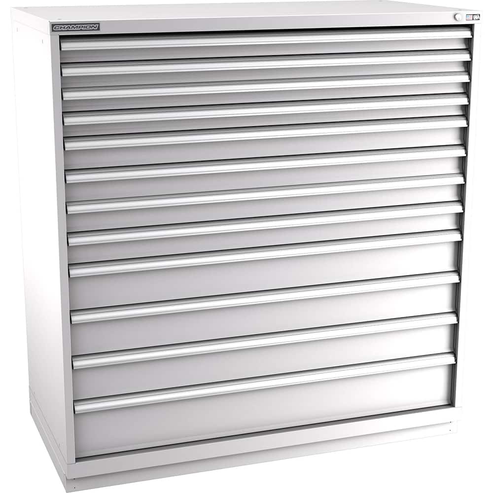 Champion Tool Storage - Modular Storage Cabinets; Type: Eye-Level Double Width Drawer Cabinet ; Number of Drawers: 12.000 ; Height (Inch): 59-1/2 ; Width (Inch): 56-1/2 ; Depth (Inch): 28-1/2 ; Color: Light Gray - Exact Tool & Supply