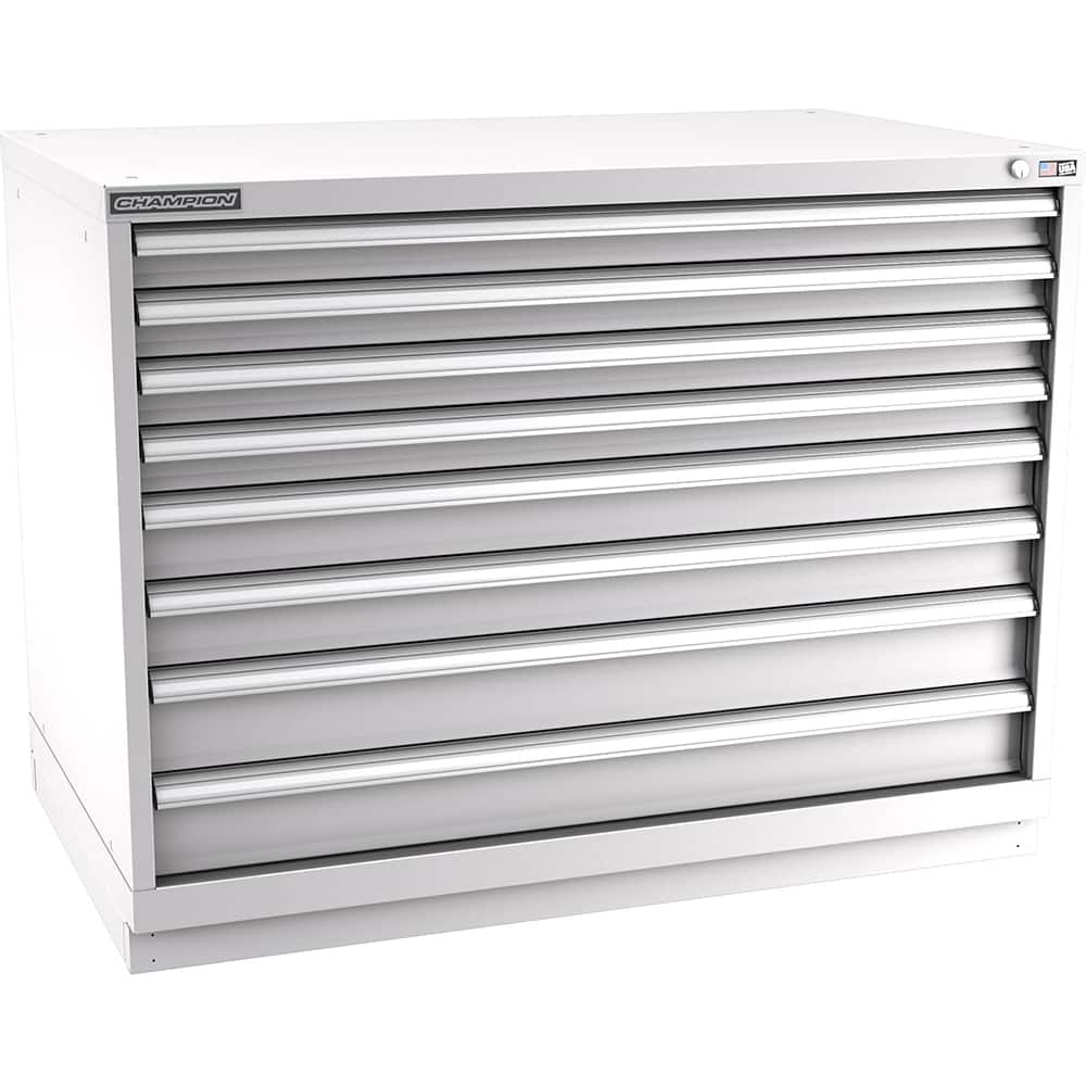 Champion Tool Storage - Modular Storage Cabinets; Type: Bench-Height Extra Width Drawer Cabinet ; Number of Drawers: 8.000 ; Height (Inch): 35-7/8 ; Width (Inch): 47 ; Depth (Inch): 28-1/2 ; Color: Light Gray - Exact Tool & Supply