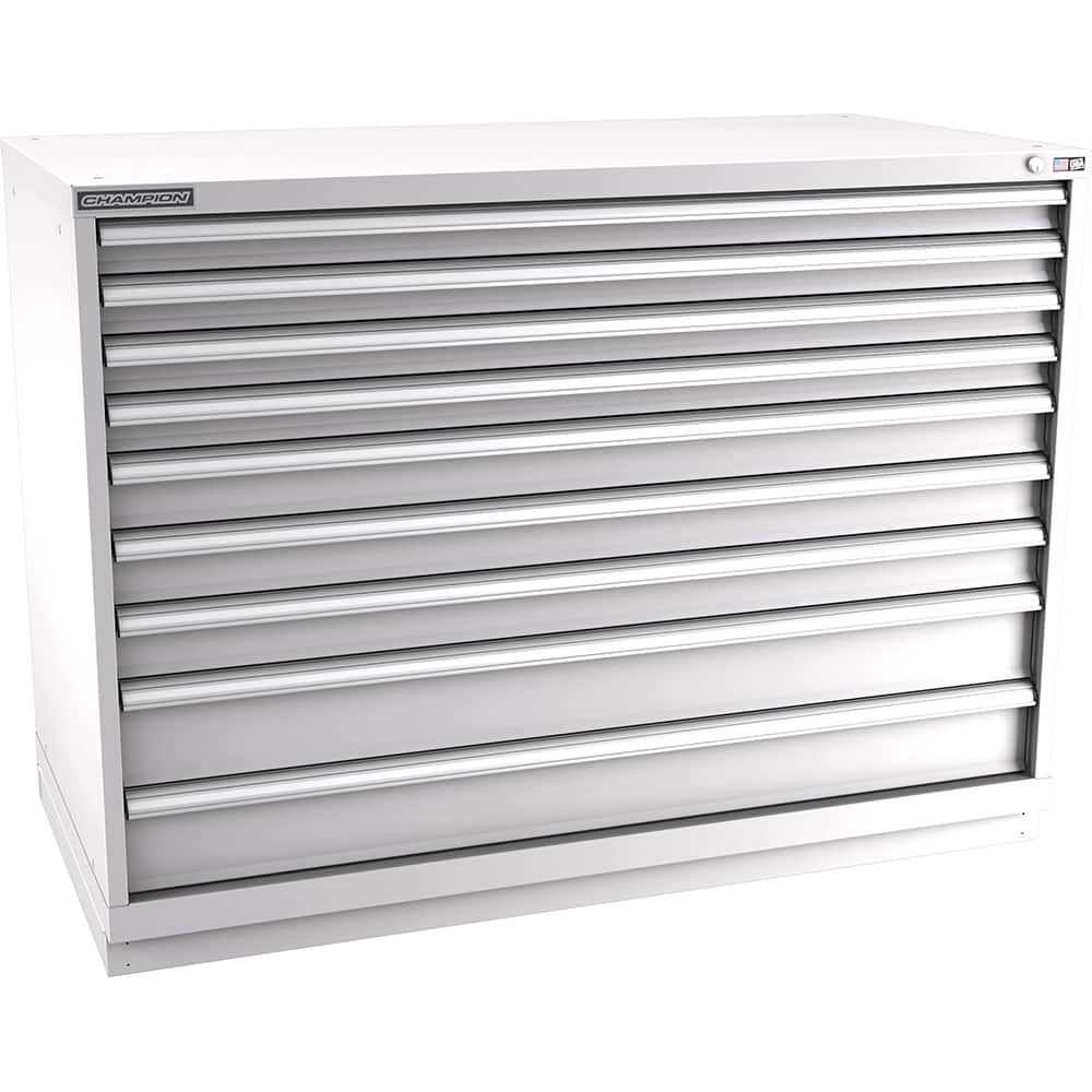 Champion Tool Storage - Modular Storage Cabinets; Type: Counter-Height Double Width Drawer Cabinet ; Number of Drawers: 9.000 ; Height (Inch): 41-3/4 ; Width (Inch): 56-1/2 ; Depth (Inch): 28-1/2 ; Color: Light Gray - Exact Tool & Supply