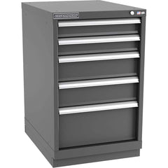 Champion Tool Storage - Modular Storage Cabinets; Type: Bench-Height Narrow Width Drawer Cabinet ; Number of Drawers: 5.000 ; Height (Inch): 35-7/8 ; Width (Inch): 22-3/16 ; Depth (Inch): 28-1/2 ; Color: Dark Gray - Exact Tool & Supply