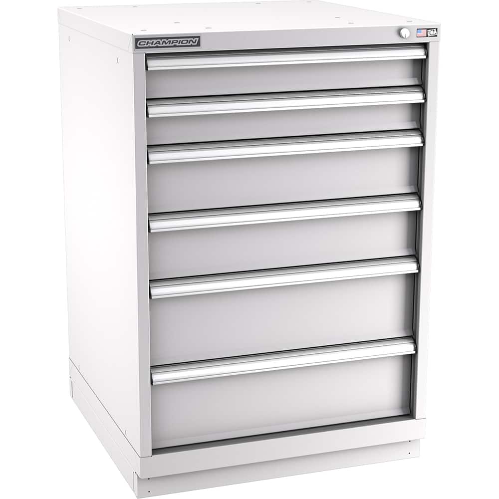 Champion Tool Storage - Modular Storage Cabinets; Type: Counter-Height Standard Width Drawer Cabinet ; Number of Drawers: 6.000 ; Height (Inch): 41-3/4 ; Width (Inch): 28-1/4 ; Depth (Inch): 28-1/2 ; Color: Light Gray - Exact Tool & Supply