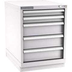 Champion Tool Storage - Modular Storage Cabinets; Type: Desk-Height Narrow Width Drawer Cabinet ; Number of Drawers: 5.000 ; Height (Inch): 29-7/8 ; Width (Inch): 22-3/16 ; Depth (Inch): 28-1/2 ; Color: Light Gray - Exact Tool & Supply