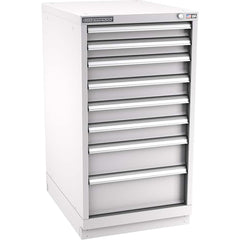 Champion Tool Storage - Modular Storage Cabinets; Type: Counter-Height Narrow Width Drawer Cabinet ; Number of Drawers: 8.000 ; Height (Inch): 41-3/4 ; Width (Inch): 22-3/16 ; Depth (Inch): 28-1/2 ; Color: Light Gray - Exact Tool & Supply