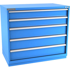 Champion Tool Storage - Modular Storage Cabinets; Type: Counter-Height Extra Width Drawer Cabinet ; Number of Drawers: 5.000 ; Height (Inch): 41-3/4 ; Width (Inch): 47 ; Depth (Inch): 28-1/2 ; Color: Bright Blue - Exact Tool & Supply