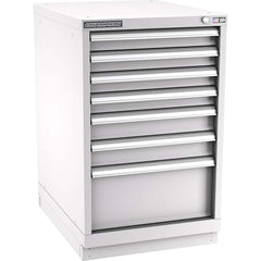 Champion Tool Storage - Modular Storage Cabinets; Type: Bench-Height Narrow Width Drawer Cabinet ; Number of Drawers: 7.000 ; Height (Inch): 35-7/8 ; Width (Inch): 22-3/16 ; Depth (Inch): 28-1/2 ; Color: Light Gray - Exact Tool & Supply