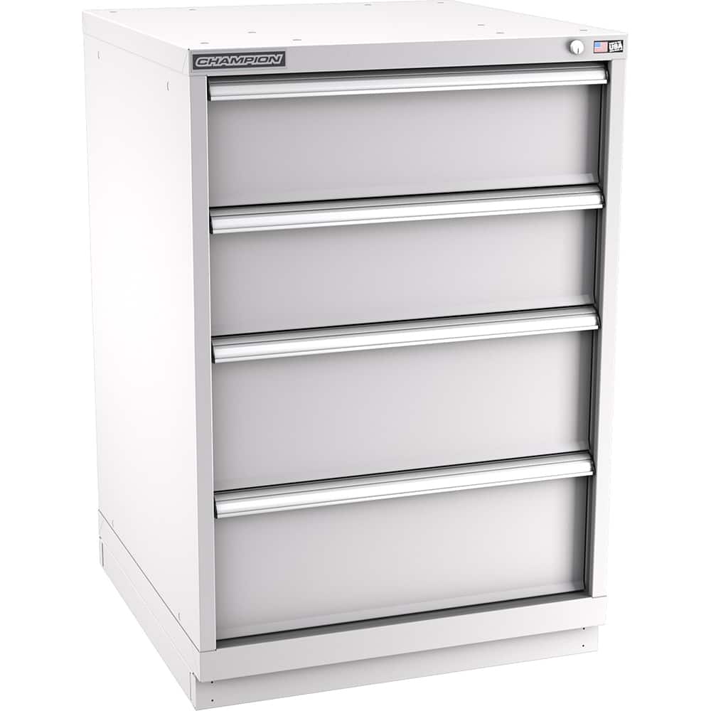 Champion Tool Storage - Modular Storage Cabinets; Type: Counter-Height Standard Width Drawer Cabinet ; Number of Drawers: 4.000 ; Height (Inch): 41-3/4 ; Width (Inch): 28-1/4 ; Depth (Inch): 28-1/2 ; Color: Light Gray - Exact Tool & Supply