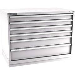 Champion Tool Storage - Modular Storage Cabinets; Type: Bench-Height Extra Width Drawer Cabinet ; Number of Drawers: 6.000 ; Height (Inch): 35-7/8 ; Width (Inch): 47 ; Depth (Inch): 28-1/2 ; Color: Light Gray - Exact Tool & Supply