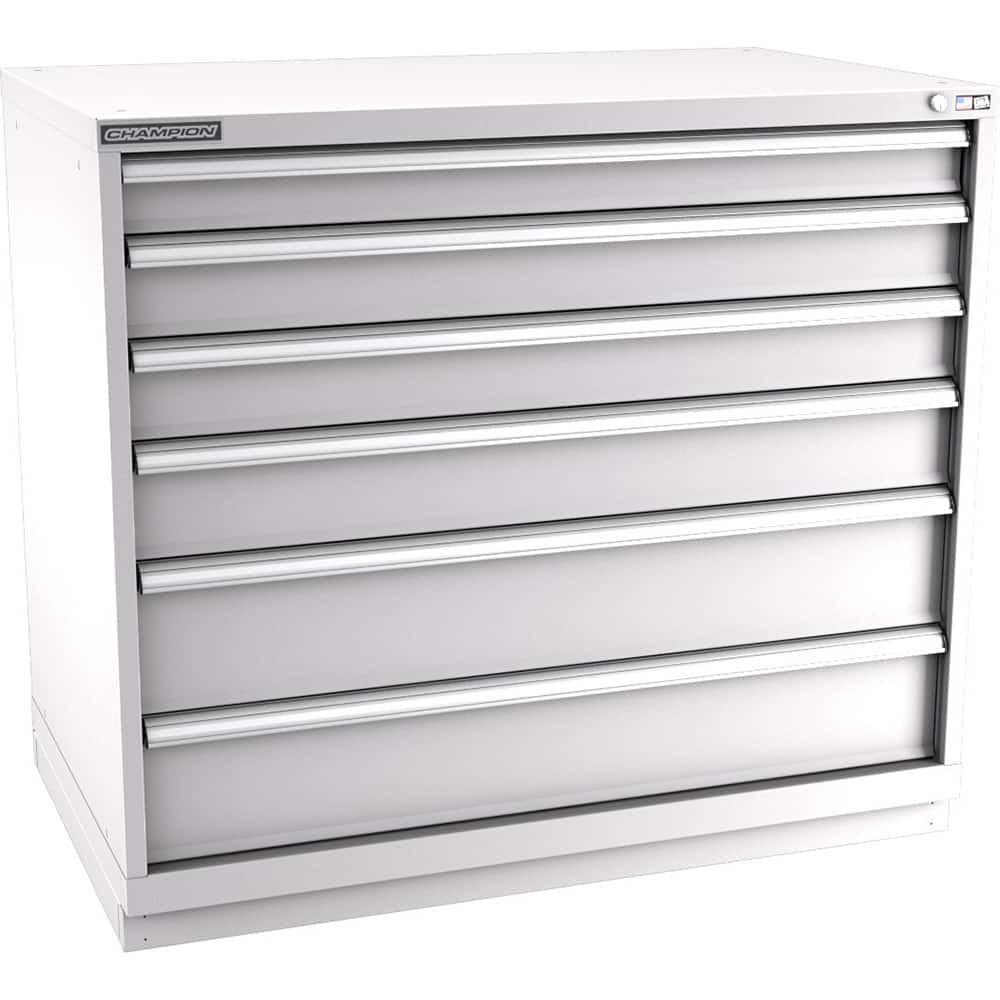 Champion Tool Storage - Modular Storage Cabinets; Type: Counter-Height Extra Width Drawer Cabinet ; Number of Drawers: 6.000 ; Height (Inch): 41-3/4 ; Width (Inch): 47 ; Depth (Inch): 28-1/2 ; Color: Light Gray - Exact Tool & Supply
