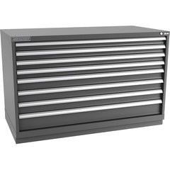 Champion Tool Storage - Modular Storage Cabinets; Type: Bench-Height Double Width Drawer Cabinet ; Number of Drawers: 8.000 ; Height (Inch): 35-7/8 ; Width (Inch): 56-1/2 ; Depth (Inch): 28-1/2 ; Color: Dark Gray - Exact Tool & Supply