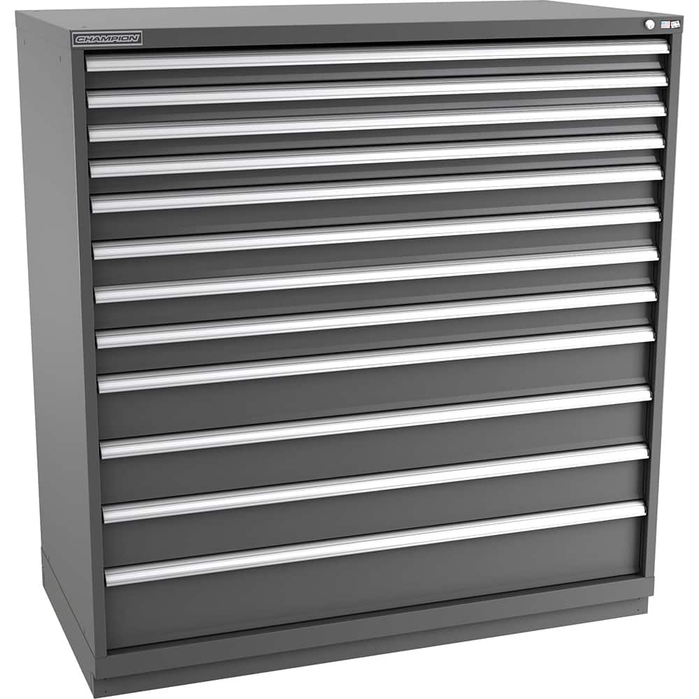 Champion Tool Storage - Modular Storage Cabinets; Type: Eye-Level Double Width Drawer Cabinet ; Number of Drawers: 12.000 ; Height (Inch): 59-1/2 ; Width (Inch): 56-1/2 ; Depth (Inch): 28-1/2 ; Color: Dark Gray - Exact Tool & Supply