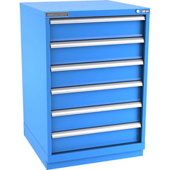 Champion Tool Storage - Modular Storage Cabinets; Type: Counter-Height Standard Width Drawer Cabinet ; Number of Drawers: 6.000 ; Height (Inch): 41-3/4 ; Width (Inch): 28-1/4 ; Depth (Inch): 28-1/2 ; Color: Bright Blue - Exact Tool & Supply