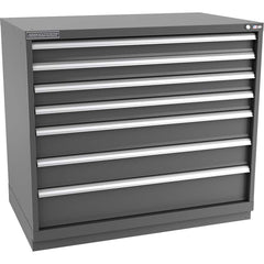 Champion Tool Storage - Modular Storage Cabinets; Type: Counter-Height Extra Width Drawer Cabinet ; Number of Drawers: 7.000 ; Height (Inch): 41-3/4 ; Width (Inch): 47 ; Depth (Inch): 28-1/2 ; Color: Dark Gray - Exact Tool & Supply