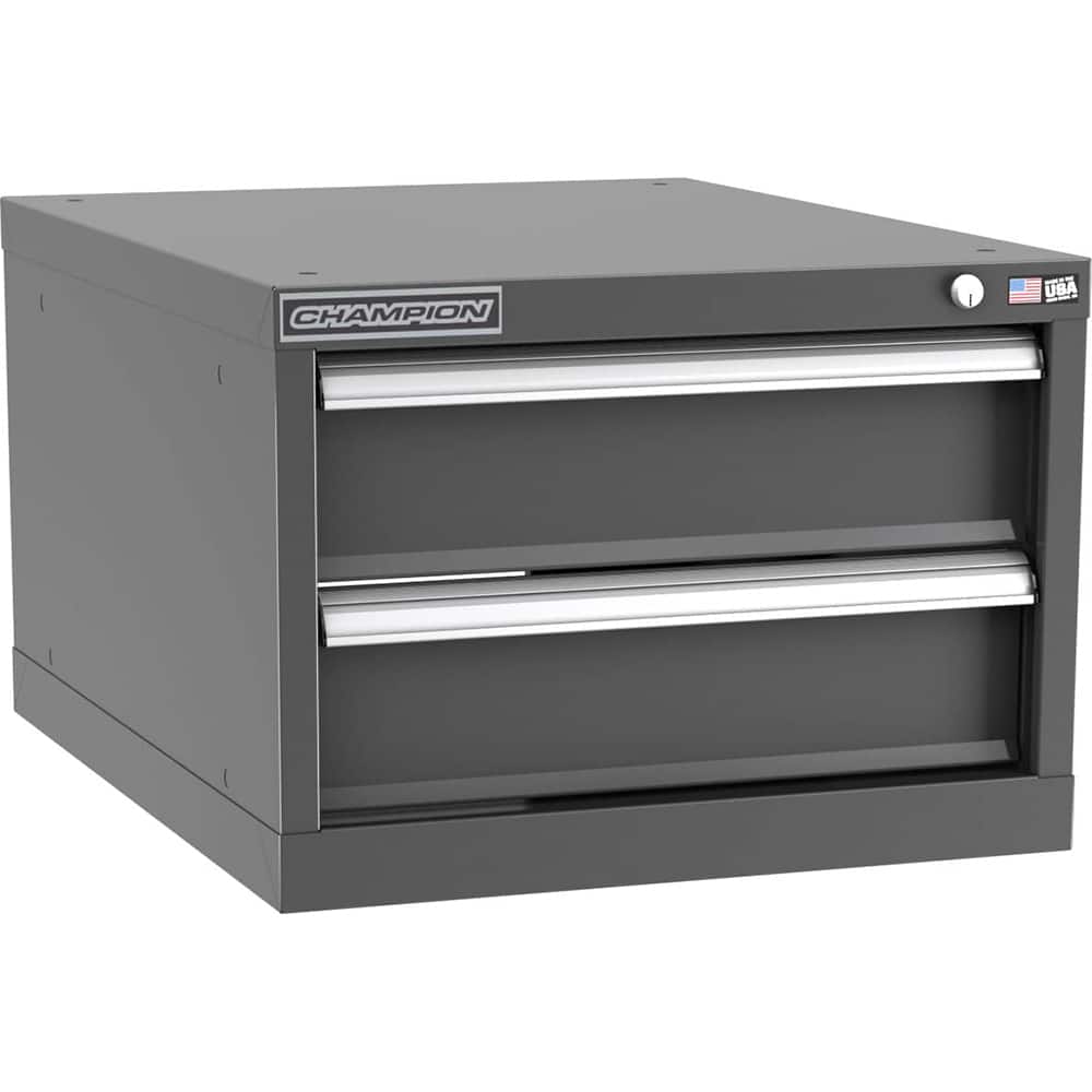 Champion Tool Storage - Modular Storage Cabinets; Type: Under-Desk Narrow Width Drawer Cabinet ; Number of Drawers: 2.000 ; Height (Inch): 15-3/4 ; Width (Inch): 22-3/16 ; Depth (Inch): 28-1/2 ; Color: Dark Gray - Exact Tool & Supply
