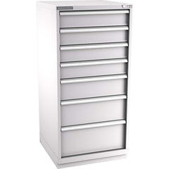 Champion Tool Storage - Modular Storage Cabinets; Type: Eye-Level Standard Width Drawer Cabinet ; Number of Drawers: 7.000 ; Height (Inch): 59-1/2 ; Width (Inch): 28-1/4 ; Depth (Inch): 28-1/2 ; Color: Light Gray - Exact Tool & Supply