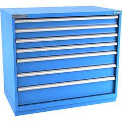 Champion Tool Storage - Modular Storage Cabinets; Type: Counter-Height Extra Width Drawer Cabinet ; Number of Drawers: 7.000 ; Height (Inch): 41-3/4 ; Width (Inch): 47 ; Depth (Inch): 28-1/2 ; Color: Bright Blue - Exact Tool & Supply