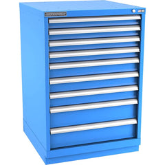 Champion Tool Storage - Modular Storage Cabinets; Type: Counter-Height Standard Width Drawer Cabinet ; Number of Drawers: 9.000 ; Height (Inch): 41-3/4 ; Width (Inch): 28-1/4 ; Depth (Inch): 28-1/2 ; Color: Bright Blue - Exact Tool & Supply