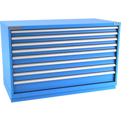 Champion Tool Storage - Modular Storage Cabinets; Type: Bench-Height Double Width Drawer Cabinet ; Number of Drawers: 8.000 ; Height (Inch): 35-7/8 ; Width (Inch): 56-1/2 ; Depth (Inch): 28-1/2 ; Color: Bright Blue - Exact Tool & Supply
