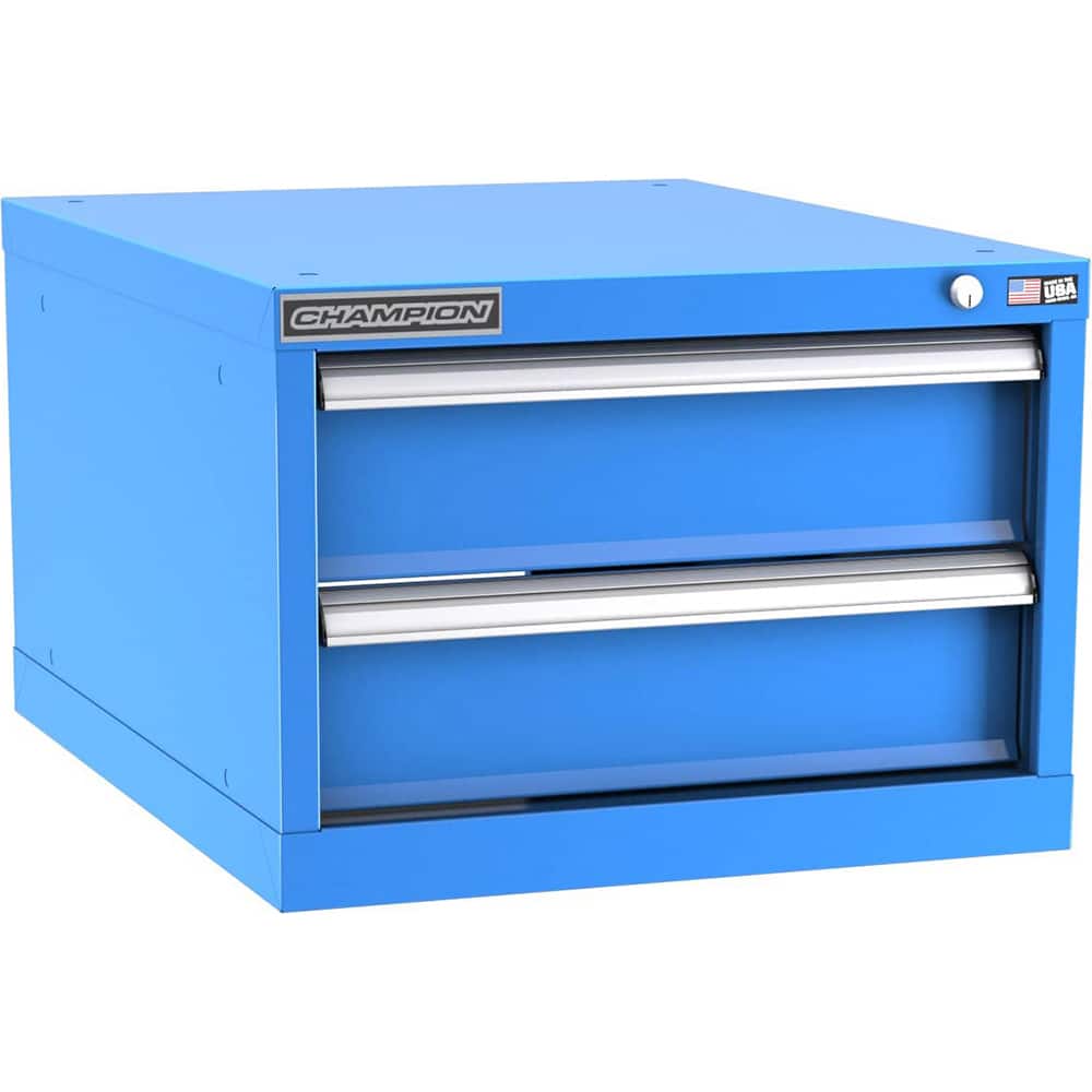 Champion Tool Storage - Modular Storage Cabinets; Type: Under-Desk Narrow Width Drawer Cabinet ; Number of Drawers: 2.000 ; Height (Inch): 15-3/4 ; Width (Inch): 22-3/16 ; Depth (Inch): 28-1/2 ; Color: Bright Blue - Exact Tool & Supply