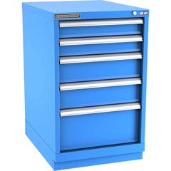 Champion Tool Storage - Modular Storage Cabinets; Type: Bench-Height Narrow Width Drawer Cabinet ; Number of Drawers: 5.000 ; Height (Inch): 35-7/8 ; Width (Inch): 22-3/16 ; Depth (Inch): 28-1/2 ; Color: Bright Blue - Exact Tool & Supply