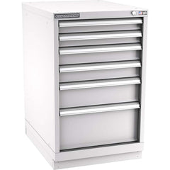 Champion Tool Storage - Modular Storage Cabinets; Type: Bench-Height Narrow Width Drawer Cabinet ; Number of Drawers: 6.000 ; Height (Inch): 35-7/8 ; Width (Inch): 22-3/16 ; Depth (Inch): 28-1/2 ; Color: Light Gray - Exact Tool & Supply