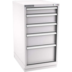Champion Tool Storage - Modular Storage Cabinets; Type: Counter-Height Narrow Width Drawer Cabinet ; Number of Drawers: 5.000 ; Height (Inch): 41-3/4 ; Width (Inch): 22-3/16 ; Depth (Inch): 28-1/2 ; Color: Light Gray - Exact Tool & Supply