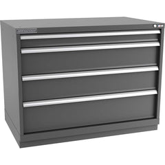 Champion Tool Storage - Modular Storage Cabinets; Type: Bench-Height Extra Width Drawer Cabinet ; Number of Drawers: 4.000 ; Height (Inch): 35-7/8 ; Width (Inch): 47 ; Depth (Inch): 28-1/2 ; Color: Dark Gray - Exact Tool & Supply