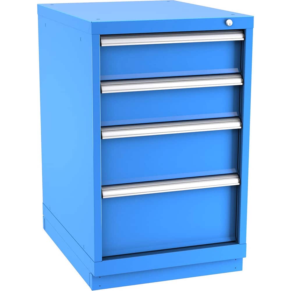 Champion Tool Storage - Modular Storage Cabinets; Type: Bench-Height Narrow Width Drawer Cabinet ; Number of Drawers: 4.000 ; Height (Inch): 35-7/8 ; Width (Inch): 22-3/16 ; Depth (Inch): 28-1/2 ; Color: Bright Blue - Exact Tool & Supply