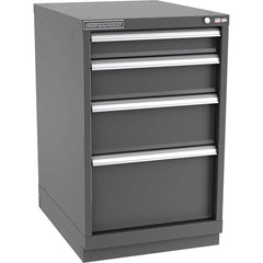 Champion Tool Storage - Modular Storage Cabinets; Type: Bench-Height Narrow Width Drawer Cabinet ; Number of Drawers: 4.000 ; Height (Inch): 35-7/8 ; Width (Inch): 22-3/16 ; Depth (Inch): 28-1/2 ; Color: Dark Gray - Exact Tool & Supply