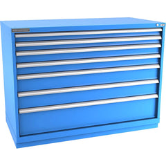 Champion Tool Storage - Modular Storage Cabinets; Type: Counter-Height Double Width Drawer Cabinet ; Number of Drawers: 7.000 ; Height (Inch): 41-3/4 ; Width (Inch): 56-1/2 ; Depth (Inch): 28-1/2 ; Color: Bright Blue - Exact Tool & Supply