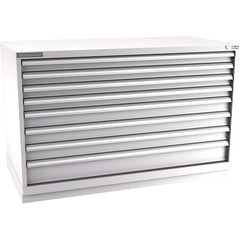 Champion Tool Storage - Modular Storage Cabinets; Type: Bench-Height Double Width Drawer Cabinet ; Number of Drawers: 8.000 ; Height (Inch): 35-7/8 ; Width (Inch): 56-1/2 ; Depth (Inch): 28-1/2 ; Color: Light Gray - Exact Tool & Supply
