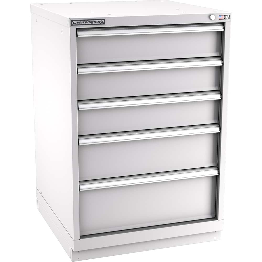 Champion Tool Storage - Modular Storage Cabinets; Type: Counter-Height Standard Width Drawer Cabinet ; Number of Drawers: 5.000 ; Height (Inch): 41-3/4 ; Width (Inch): 28-1/4 ; Depth (Inch): 28-1/2 ; Color: Light Gray - Exact Tool & Supply