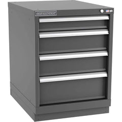 Champion Tool Storage - Modular Storage Cabinets; Type: Desk-Height Narrow Width Drawer Cabinet ; Number of Drawers: 4.000 ; Height (Inch): 29-7/8 ; Width (Inch): 22-3/16 ; Depth (Inch): 28-1/2 ; Color: Dark Gray - Exact Tool & Supply