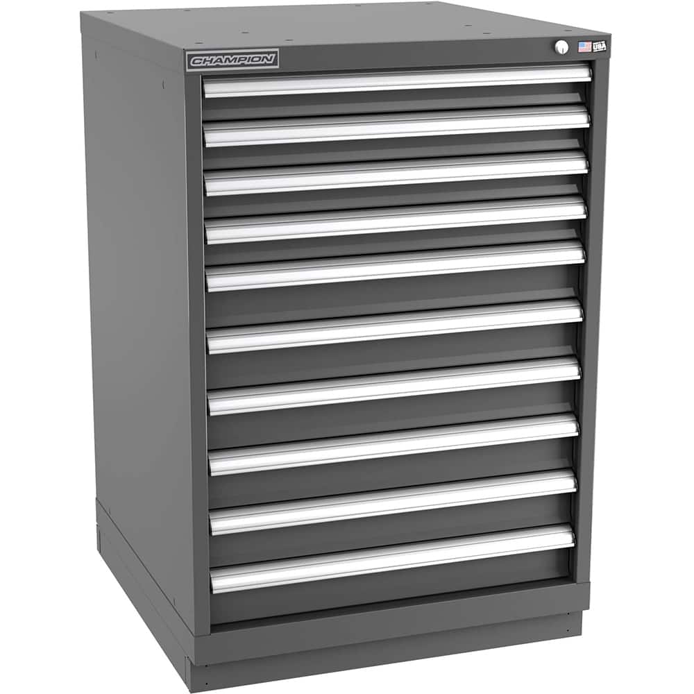 Champion Tool Storage - Modular Storage Cabinets; Type: Counter-Height Standard Width Drawer Cabinet ; Number of Drawers: 10.000 ; Height (Inch): 41-3/4 ; Width (Inch): 28-1/4 ; Depth (Inch): 28-1/2 ; Color: Dark Gray - Exact Tool & Supply