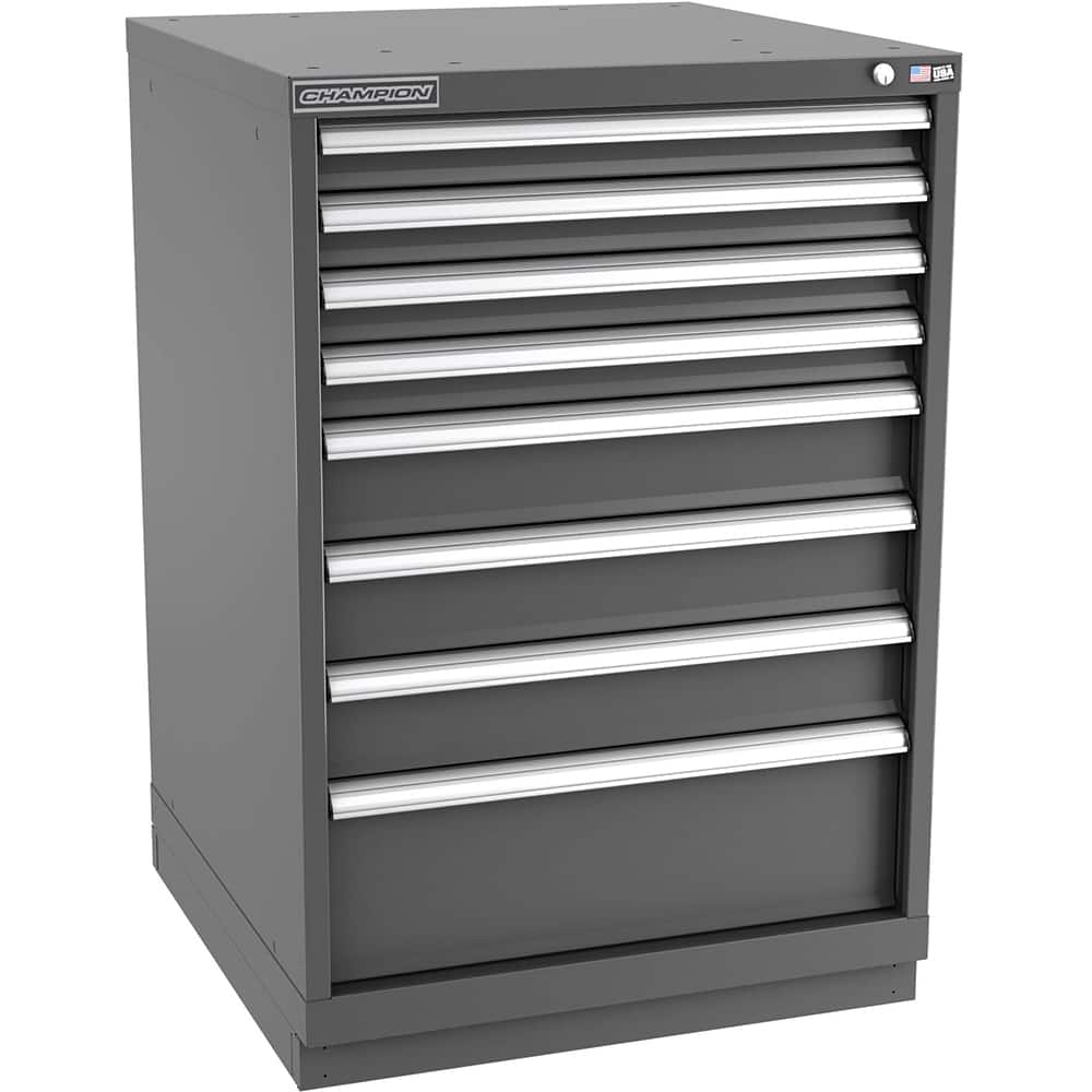Champion Tool Storage - Modular Storage Cabinets; Type: Counter-Height Standard Width Drawer Cabinet ; Number of Drawers: 8.000 ; Height (Inch): 41-3/4 ; Width (Inch): 28-1/4 ; Depth (Inch): 28-1/2 ; Color: Dark Gray - Exact Tool & Supply