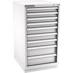Champion Tool Storage - Modular Storage Cabinets; Type: Counter-Height Narrow Width Drawer Cabinet ; Number of Drawers: 9.000 ; Height (Inch): 41-3/4 ; Width (Inch): 22-3/16 ; Depth (Inch): 28-1/2 ; Color: Light Gray - Exact Tool & Supply