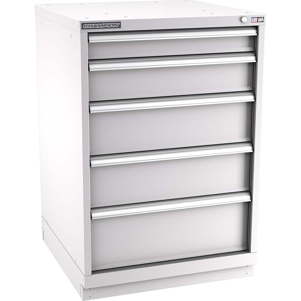 Champion Tool Storage - Modular Storage Cabinets; Type: Counter-Height Standard Width Drawer Cabinet ; Number of Drawers: 5.000 ; Height (Inch): 41-3/4 ; Width (Inch): 28-1/4 ; Depth (Inch): 28-1/2 ; Color: Light Gray - Exact Tool & Supply