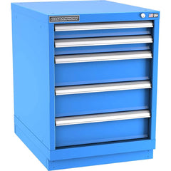 Champion Tool Storage - Modular Storage Cabinets; Type: Desk-Height Narrow Width Drawer Cabinet ; Number of Drawers: 5.000 ; Height (Inch): 29-7/8 ; Width (Inch): 22-3/16 ; Depth (Inch): 28-1/2 ; Color: Bright Blue - Exact Tool & Supply