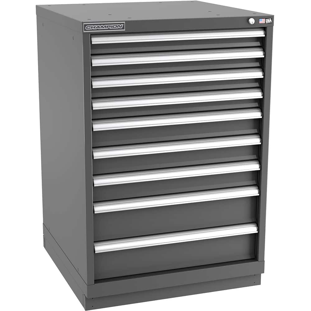 Champion Tool Storage - Modular Storage Cabinets; Type: Counter-Height Standard Width Drawer Cabinet ; Number of Drawers: 9.000 ; Height (Inch): 41-3/4 ; Width (Inch): 28-1/4 ; Depth (Inch): 28-1/2 ; Color: Dark Gray - Exact Tool & Supply